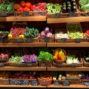 Bulk packaged goods on shelves